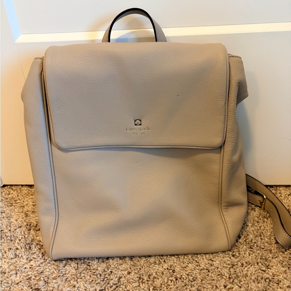 Kate Spade Taupe Leather Backpack